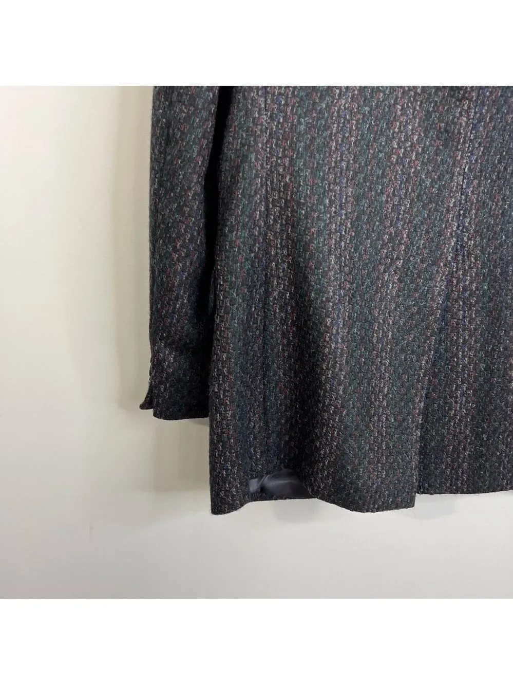 Vintage 100% wool black multi colour tweed blazer 40 R - Picture 4 of 12